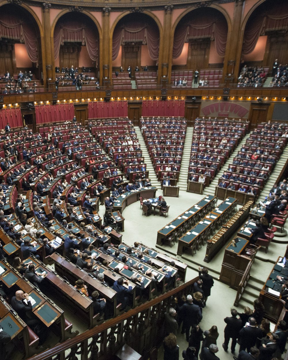 Grand legislative chamber viewed from above